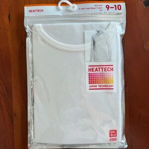 🦊 Uniqlo Kids White HEATTECH Long Sleeve Shirt